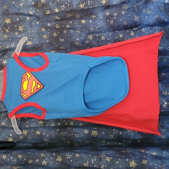 DC Comics Other - DC Comics: Superman Dog Shirt/Tank with Cape! Fits XS - S (<10 lbs) size dog
